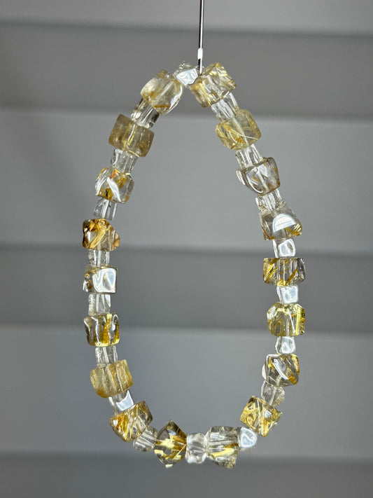 Square Sugar Golden Rutilated Quartz